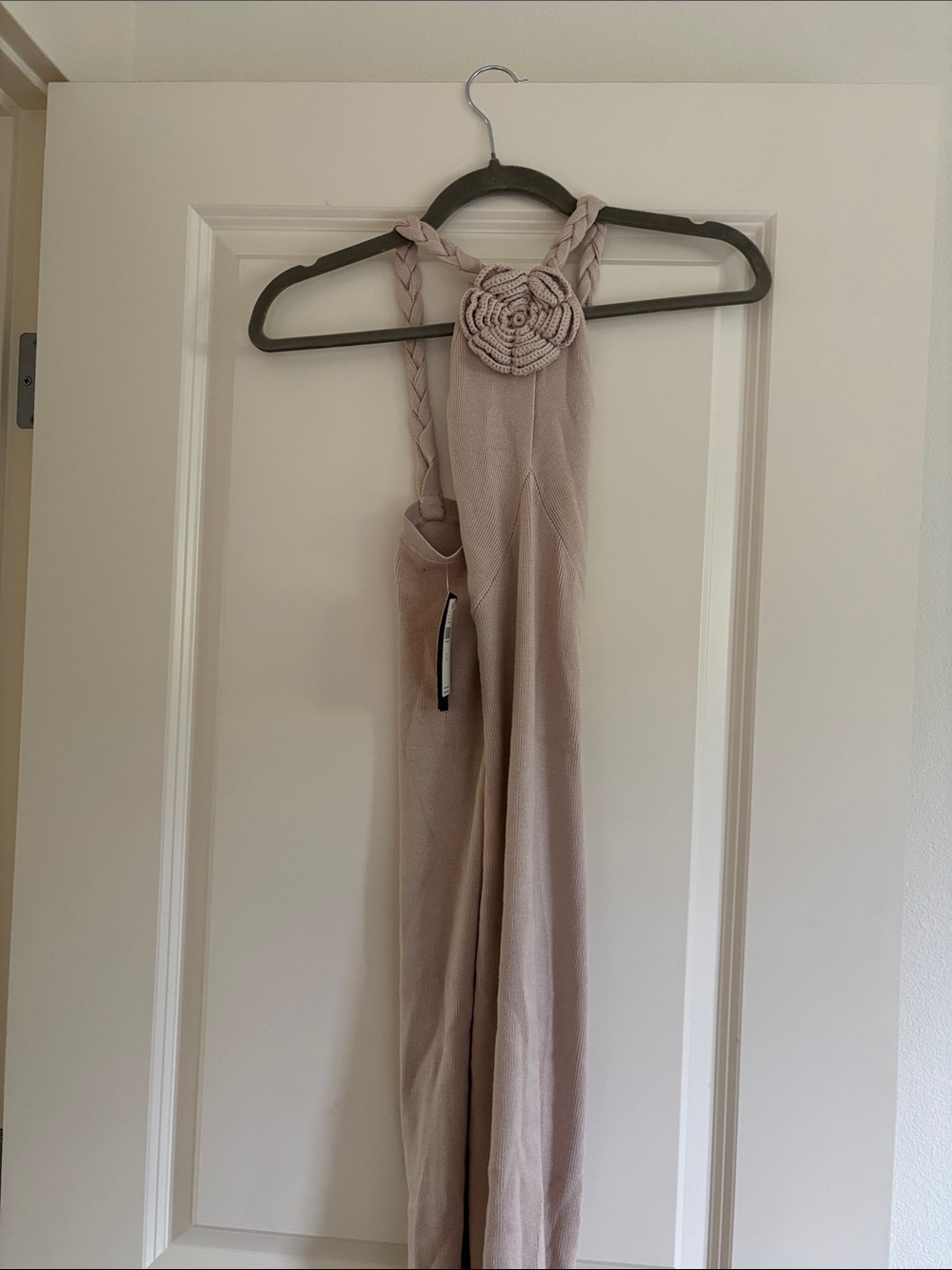 Anthropologie Light Blush Crochet Halter Dress - BRAND NEW WITH TAGS
